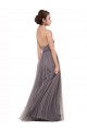 Tulle A-Line Long Sleeveless Spaghetti Straps V-Back Bridesmaid Dresses Sheffield