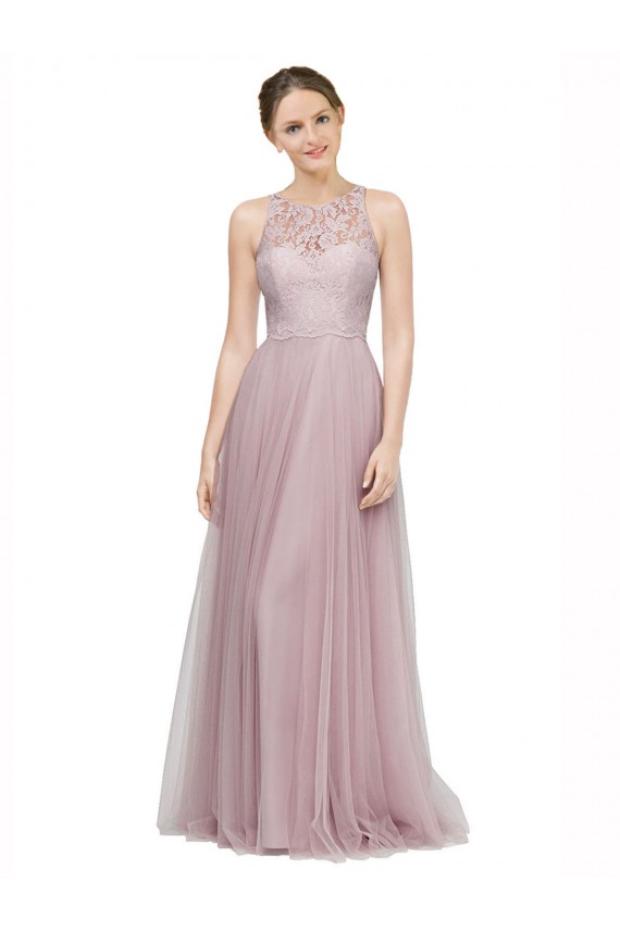 Tulle & Lace A-Line Long Sleeveless Bridesmaid Dress Sheffield
