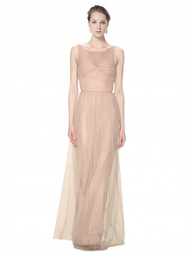 Tulle Sheath Long Sleeveless Bridesmaid Dress Sheffield