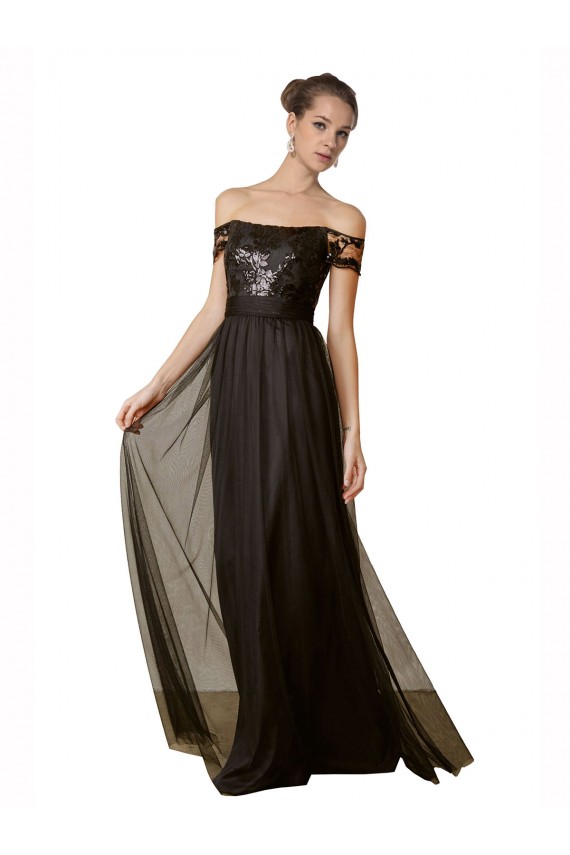 Tulle & Sequin A-Line Long Sleeveless Bridesmaid Dress Sheffield
