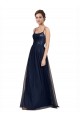 Tulle & Lace A-Line Long Sleeveless Dark Navy Bridesmaid Dresses Sheffield