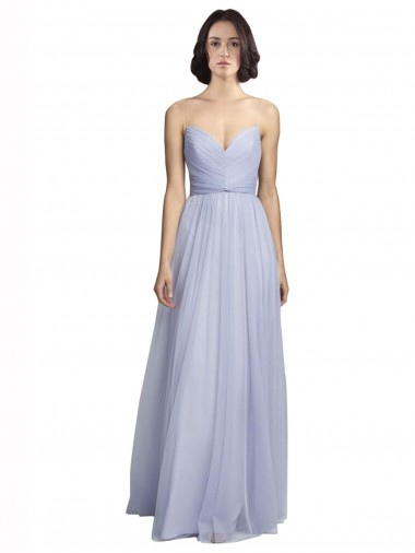 Tulle A-Line Long Sleeveless Lilac Bridesmaid Dress Sheffield