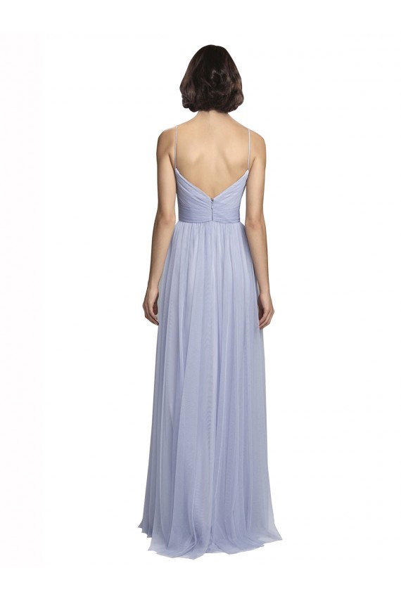Tulle A-Line Long Sleeveless Lilac Bridesmaid Dress Sheffield