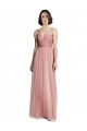 Tulle A-Line Long Sleeveless Rose Pink Bridesmaid Dress Sheffield