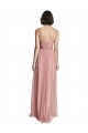 Tulle A-Line Long Sleeveless Rose Pink Bridesmaid Dress Sheffield