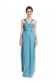 Tulle A-Line Long Sleeveless Sky Blue Bridesmaid Dress Sheffield