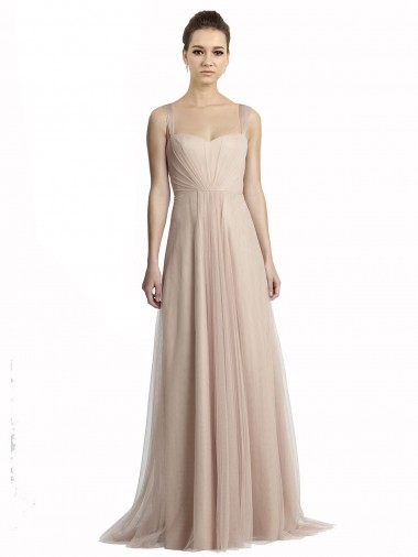 Tulle A-Line Long Sleeveless Bridesmaid Evening Dress Sheffield
