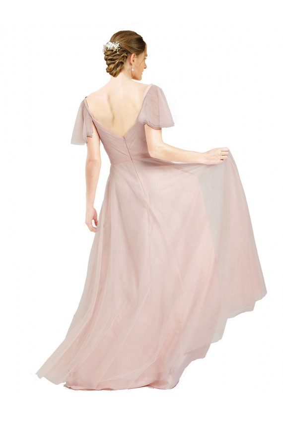 Tulle A-Line Long Flutter Sleeves Formal Dress / Bridesmaid Dress Sheffield