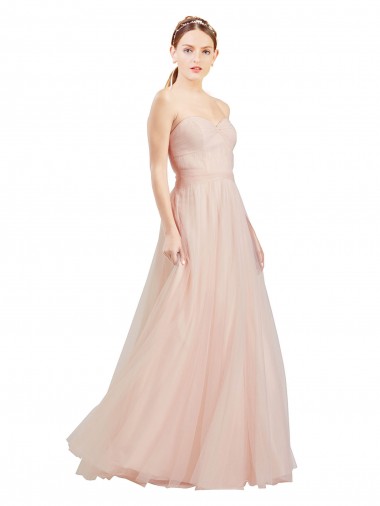 Tulle A-Line Long Sleeveless Open Back Semi Formal Dress / Bridesmaid Dress Sheffield
