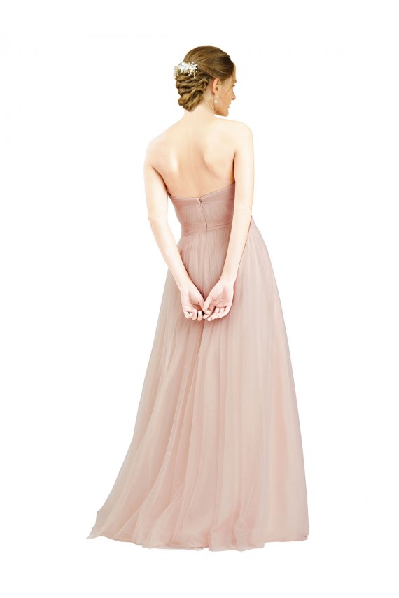 Tulle A-Line Long Sleeveless Open Back Semi Formal Dress / Bridesmaid Dress Sheffield