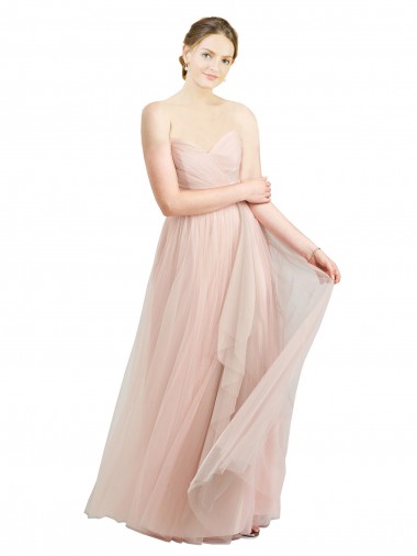 Tulle A-Line Long Sleeveless Pink Bridesmaid Dress / Evening Dress Sheffield