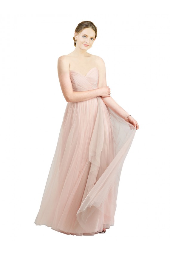 Tulle A-Line Long Sleeveless Pink Bridesmaid Dress / Evening Dress Sheffield