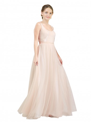 Tulle A-Line Long Sleeveless Open Back Semi Formal Evening Dress / Bridesmaid Dress Sheffield
