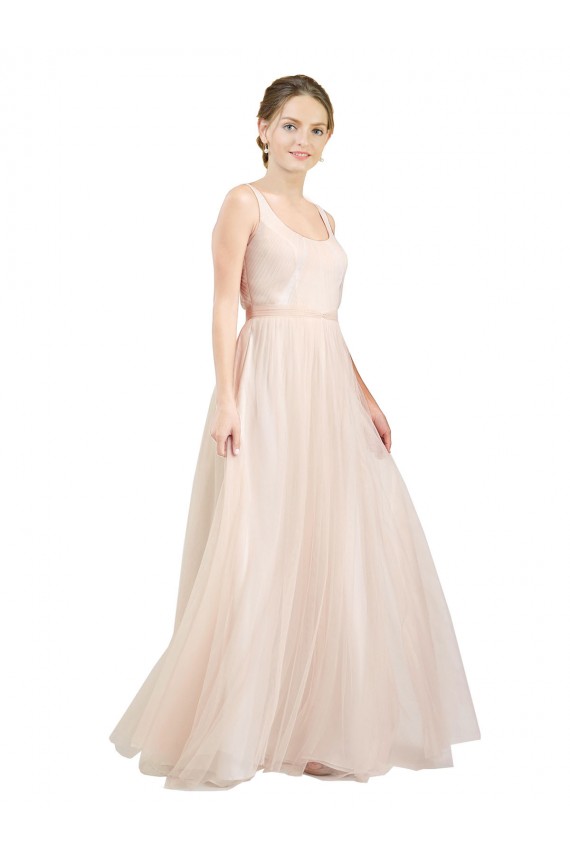 Tulle A-Line Long Sleeveless Open Back Semi Formal Evening Dress / Bridesmaid Dress Sheffield