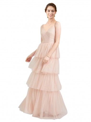 Tulle A-Line Long Sleeveless Semi Formal Evening Dress / Bridesmaid Dress Sheffield