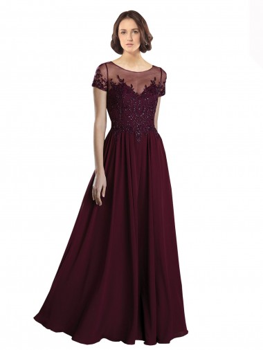 Tulle & Soft Chiffon A-Line Long Cap Sleeves Bridesmaid Dress Sheffield
