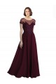 Tulle & Soft Chiffon A-Line Long Cap Sleeves Bridesmaid Dress Sheffield