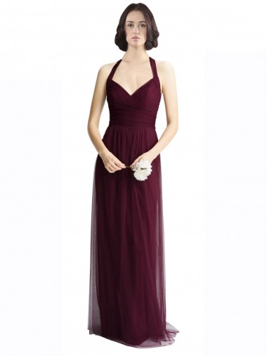 Tulle A-Line Long Sleeveless Open Back Bridesmaid Dress / Evening Dress Sheffield