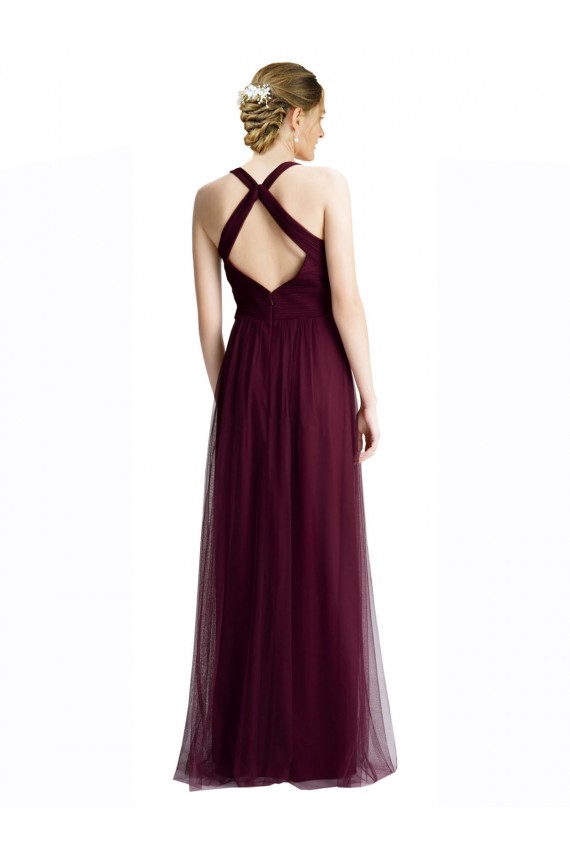 Tulle A-Line Long Sleeveless Open Back Bridesmaid Dress / Evening Dress Sheffield
