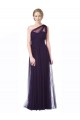 Tulle A-Line Long Sleeveless Plum Bridesmaid Dress Sheffield