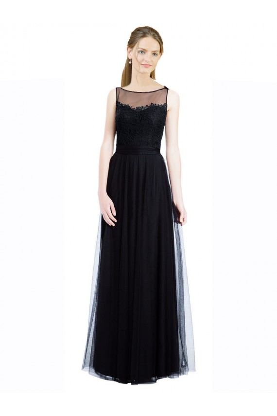 Tulle & Lace A-Line Long Sleeveless Low Back Bridesmaid Dress Sheffield