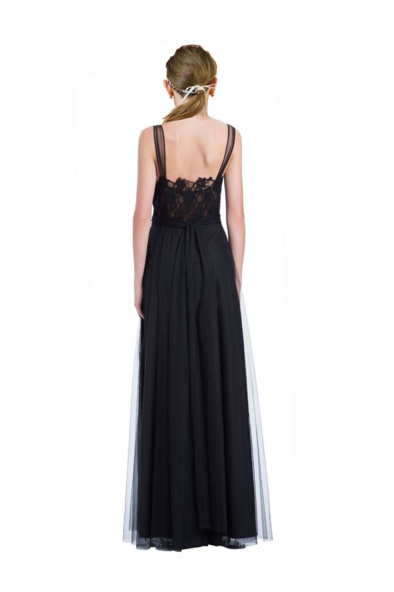 Tulle & Lace A-Line Long Sleeveless Low Back Bridesmaid Dress Sheffield