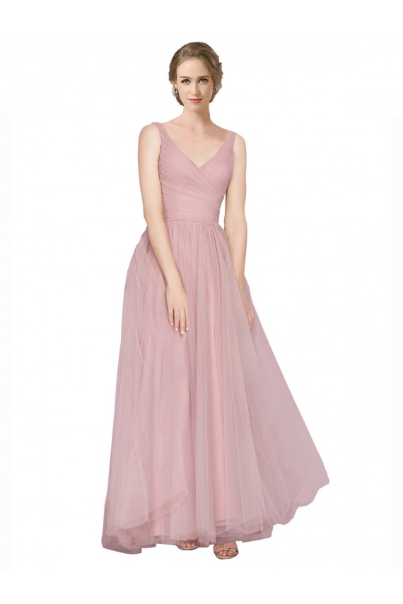 Tulle Long Sleeveless V-Back Bridesmaid Dress Sheffield