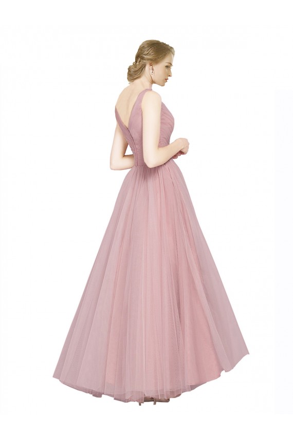 Tulle Long Sleeveless V-Back Bridesmaid Dress Sheffield