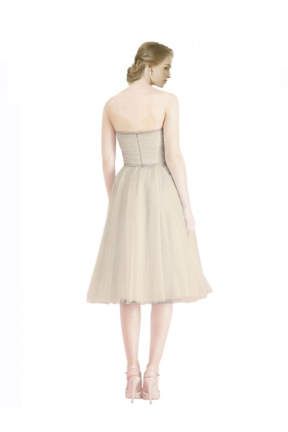 Tulle A-Line Cocktail Length Sleeveless Bridesmaid Dress Sheffield
