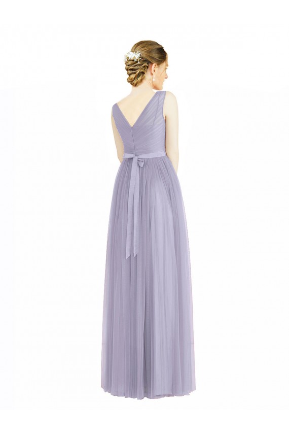 Tulle A-Line Sleeveless Lilac Bridesmaid Dress Sheffield
