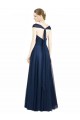 Tulle A-Line Long Sleeveless Open Back Dark Navy Bridesmaid Dresses Sheffield