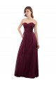 Tulle A-Line Long Sleeveless Low Back Burgundy Bridesmaid Dresses Sheffield