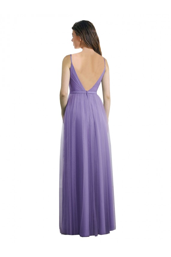 Tulle A-Line Long Sleeveless V-Back Formal Dress / Bridesmaid Dress Sheffield