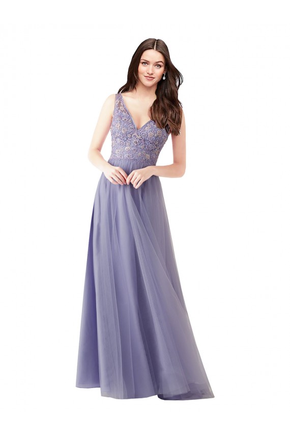 Tulle & Lace A-Line Long Sleeveless V-Back Formal Dress / Bridesmaid Dress Sheffield