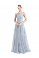 Tulle A-Line Long Sleeveless Criss Cross Back Bridesmaid Dress Sheffield
