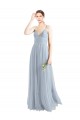 Tulle A-Line Long Sleeveless Open Back Light Sky Blue Bridesmaid Dresses Sheffield