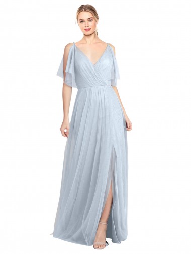 Tulle A-Line Long Flutter Sleeves V-Back Bridesmaid Dress / Evening Dress Sheffield