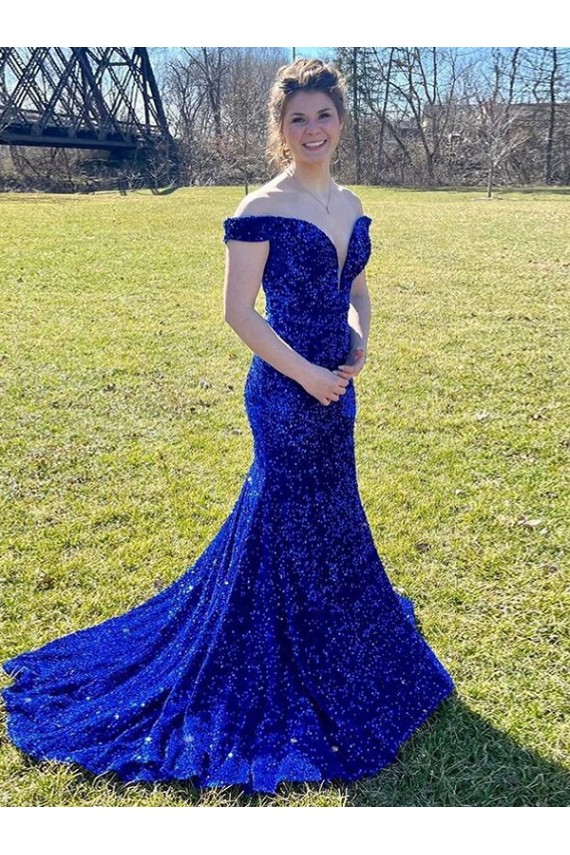 Velvet Sequin Sweep Train Sleeveless Prom Dress Sheffield