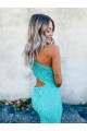 Velvet Sequin Mermaid Sweep Train Sleeveless Long Prom Dress / Evening Dress Sheffield