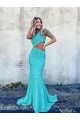 Velvet Sequin Mermaid Sweep Train Sleeveless Long Prom Dress / Evening Dress Sheffield