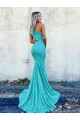 Velvet Sequin Mermaid Sweep Train Sleeveless Long Prom Dress / Evening Dress Sheffield