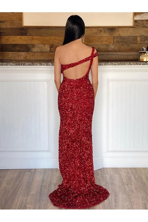 Velvet Sequin Sheath Sweep Train Sleeveless Long Prom Dress Sheffield