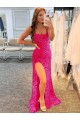 Velvet Sequin Sheath Sweep Train Sleeveless Spaghetti Straps Evening Dresses Sheffield