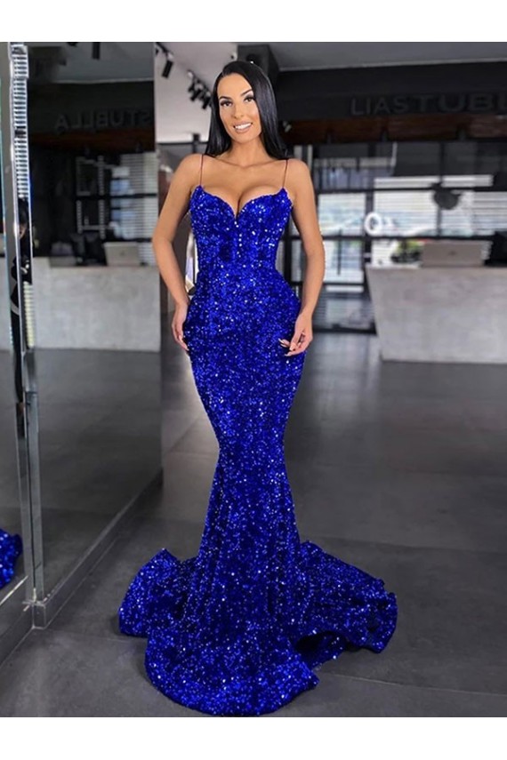 Velvet Sequin Mermaid Sleeveless Prom Dress / Evening Dress Sheffield