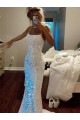 Velvet Sequin Sheath Sweep Train Sleeveless Spaghetti Straps Evening Dress Sheffield