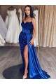 Velvet Sequin Sheath Sweep Train Long Sleeveless Sweetheart Prom Dress / Evening Dress Sheffield