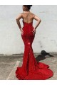 Velvet Sequin Mermaid Court Train Sleeveless Long Prom Dress / Evening Dress Sheffield