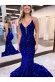 Velvet Sequin Mermaid Court Train Sleeveless Prom Dress Sheffield