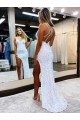 Velvet Sequin Sheath Long Sleeveless V-Neck Prom Dress / Evening Dress Sheffield