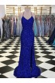Velvet Sequin Long Sweep Train Sleeveless V-Neck Prom Dress / Evening Dress Sheffield